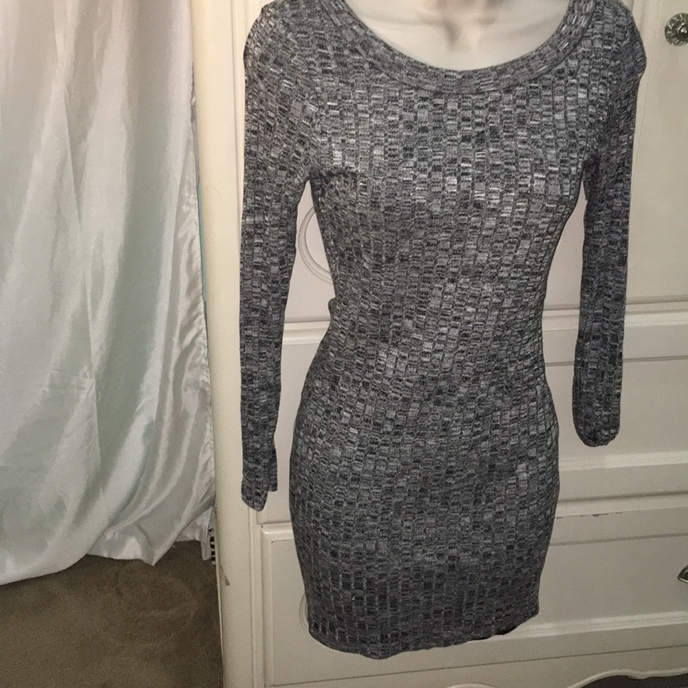 Gray marble gray long sleeve dress